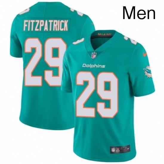 Mens Nike Miami Dolphins 29 Minkah Fitzpatrick Aqua Green Team Color Vapor Untouchable Limited Player NFL Jersey